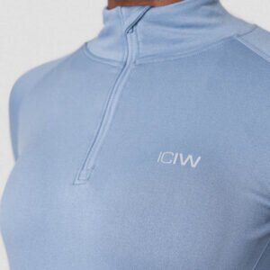 ICIW lichtblauw longsleeve sportshirt met rits - Afbeelding 3