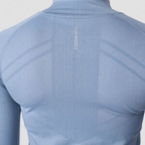 ICIW lichtblauw longsleeve sportshirt met rits - Afbeelding 4