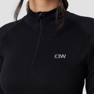 ICIW lange mouwen sport shirt zwart met rits - Afbeelding 3