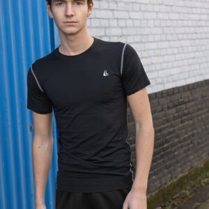 Laluux slim fit basic zwart sportshirt heren - Afbeelding 3